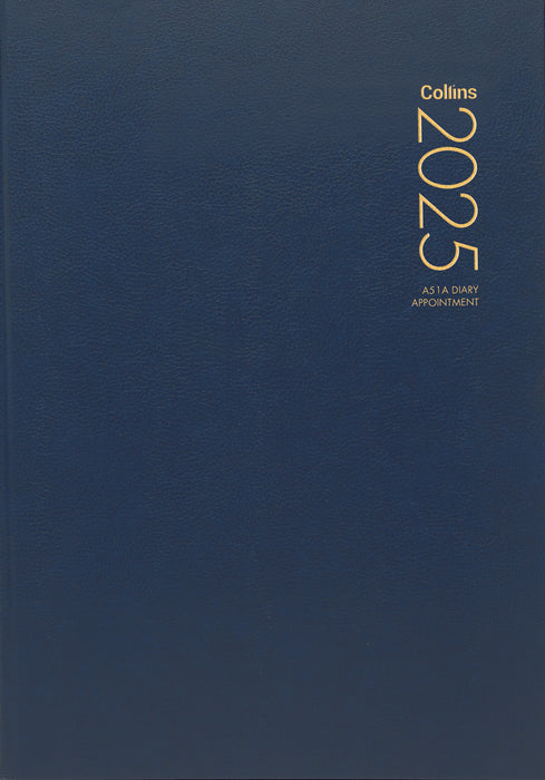 2025 Collins Diary A51A Appointment Diary, Day Per Page, Navy, 148mm x 210mm