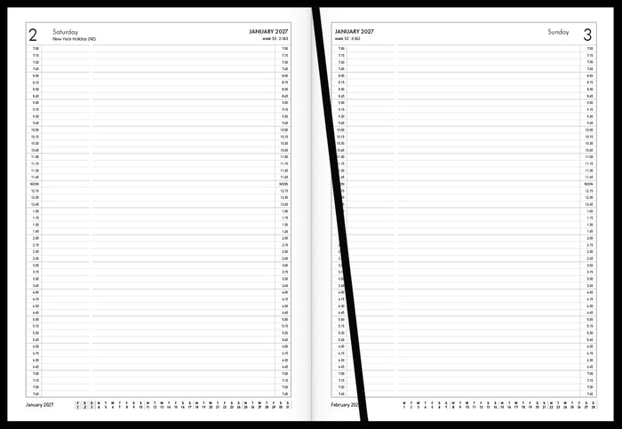 2027 Collins Diary A41A Appointment Diary, Day Per Page, Black, 210mm x 297mm