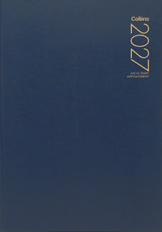 2027 Collins Diary A41A Appointment Diary, Day Per Page, Navy, 210mm x 297mm