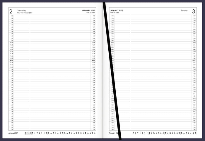 2027 Collins Diary A41A Appointment Diary, Day Per Page, Navy, 210mm x 297mm