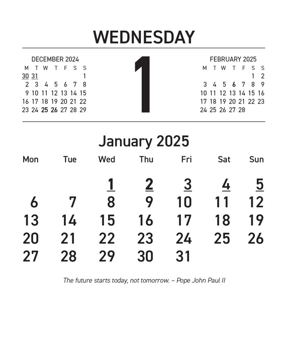 2025 Collins 13H Top Opening Calendar Refill, 90mm x 115mm