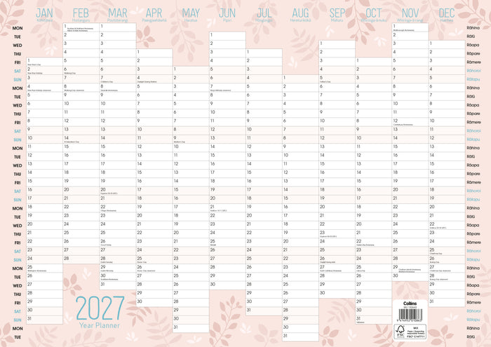 2027 Collins A2 Designer Wallplanner, 420mm x 594mm