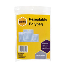 155 x 180mm Zip Lock / Resealable Bags x 50's pack AO480588