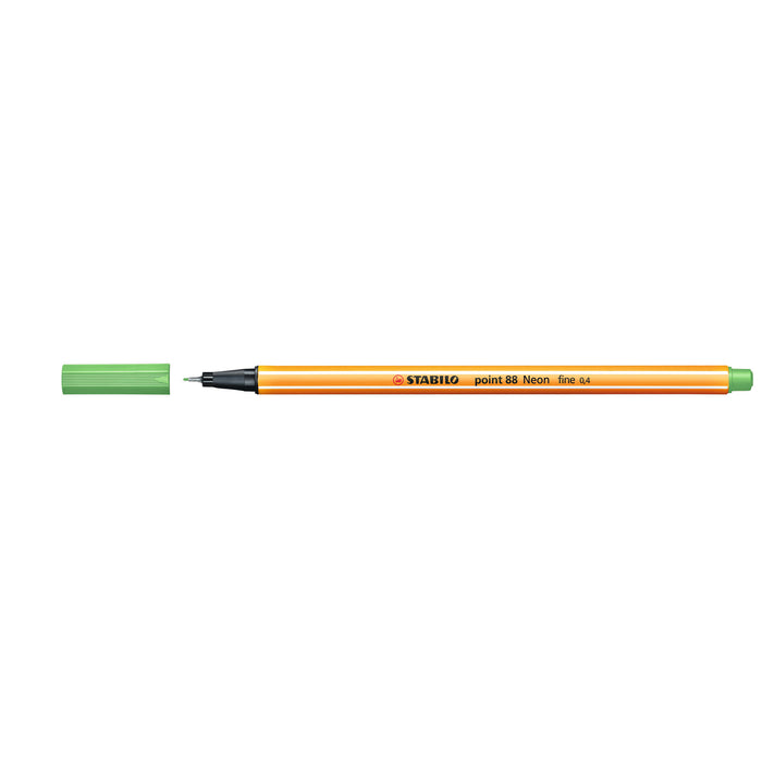 Stabilo Point 88 Fineliner Neon Green, Pack of 10