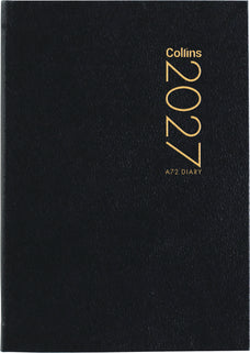 2027 Collins Pocket Diary A72, Two Days Per Page, Black, 74mm x 105mm