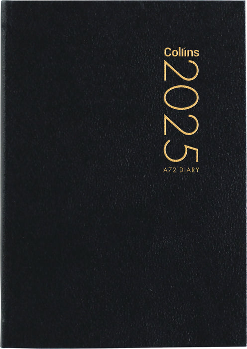 2025 Collins Pocket Diary A72, Two Days Per Page, Black, 74mm x 105mm