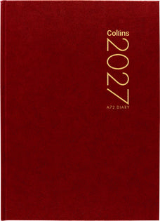 2027 Collins Pocket Diary A72, Two Days Per Page, Red, 74mm x 105mm