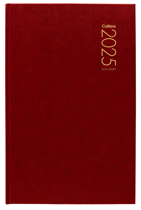 2025 Collins Diary 81A Appointment Diary, Day Per Page, Red, 125mm x 195mm