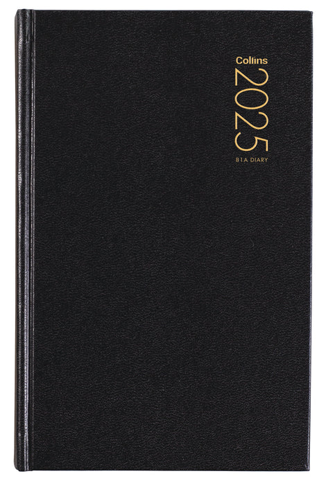 2025 Collins Diary 81A Appointment Diary, Day Per Page, Black, 125mm x 195mm