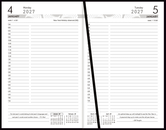 2027 Collins Diary 81A Appointment Diary, Day Per Page, Black, 125mm x 195mm