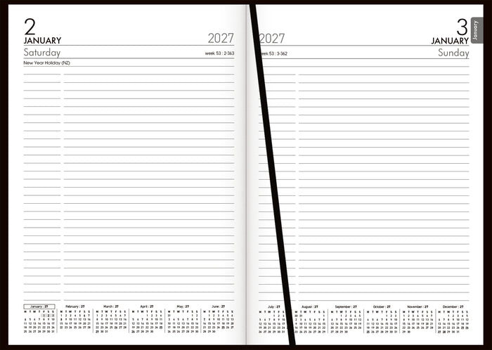 2027 Collins Diary A51P, Day Per Page, PVC Black, 148mm x 210mm