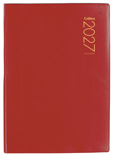 2027 Collins Diary A51P, Day Per Page, PVC Red, 148mm x 210mm