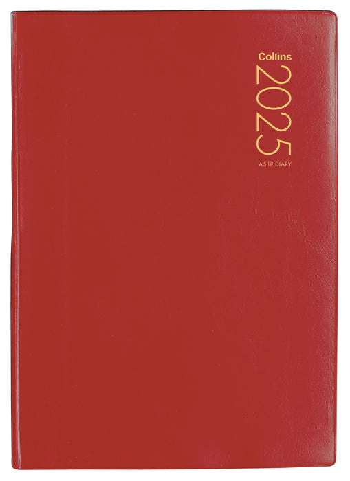 2025 Collins Diary A51P, Day Per Page, PVC Red, 148mm x 210mm