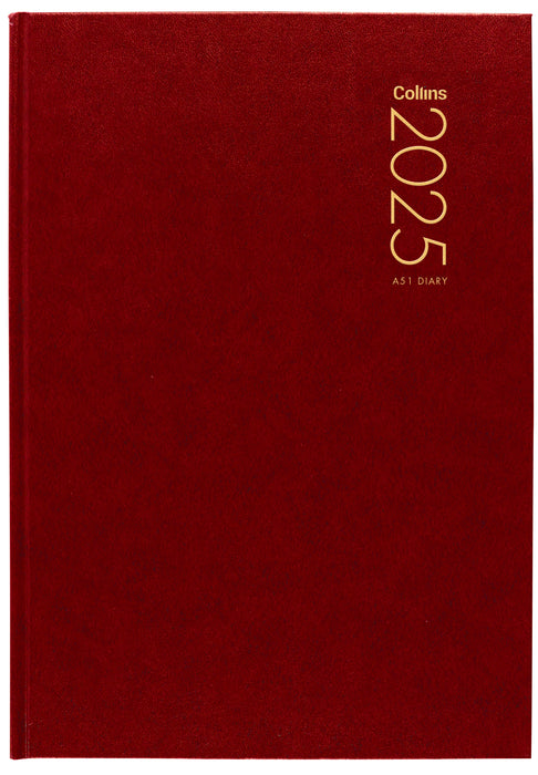 2025 Collins Diary A51, Day Per Page, Red, 148mm x 210mm