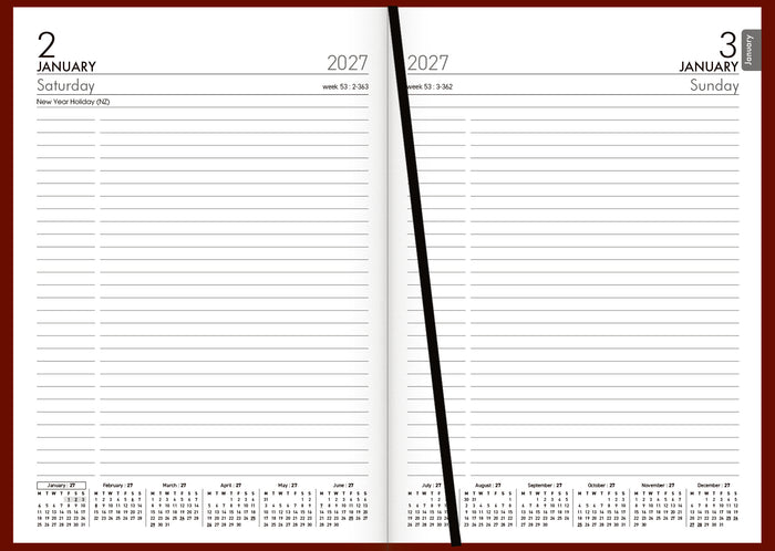 2027 Collins Diary A51, Day Per Page, Red, 148mm x 210mm