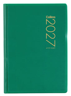 2027 Collins Pocket Diary A73P, Week To View, PVC Cover, Green, 74mm x 105mm