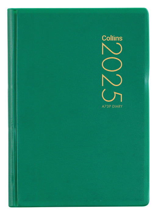 2025 Collins Pocket Diary A73P, Week To View, PVC Cover, Green, 74mm x 105mm