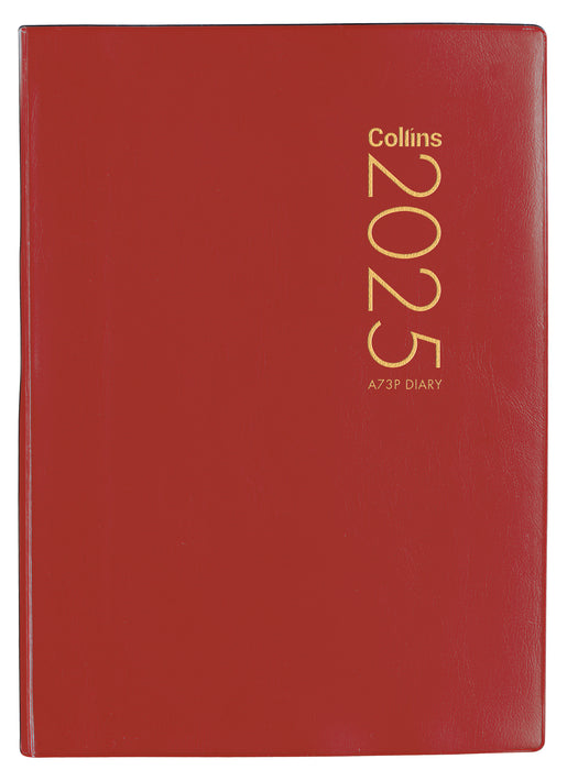 2025 Collins Pocket Diary A73P, Week To View, PVC Cover, Red, 74mm x 105mm