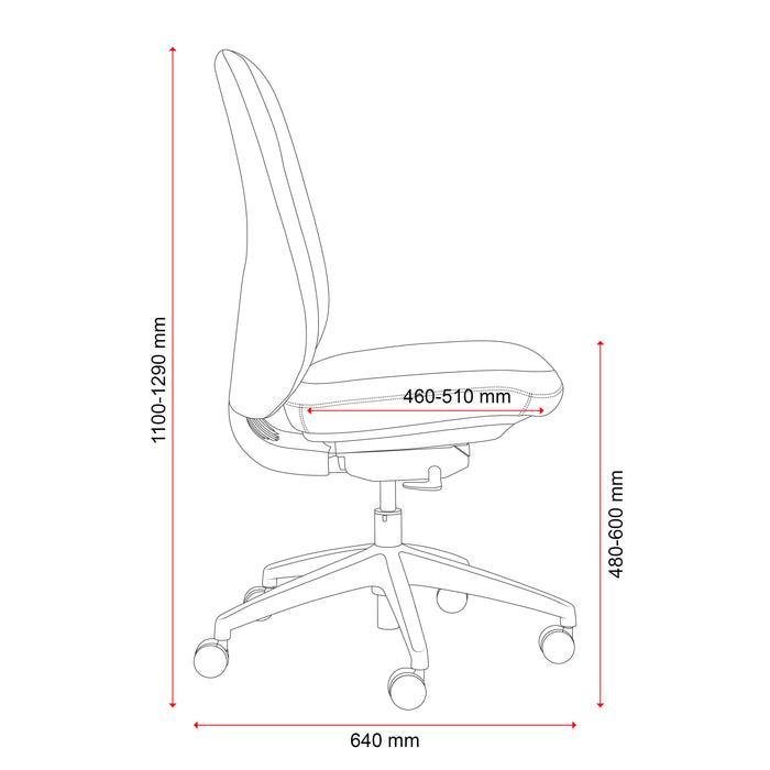 Buro Quantum Black Upholstered Back Chair