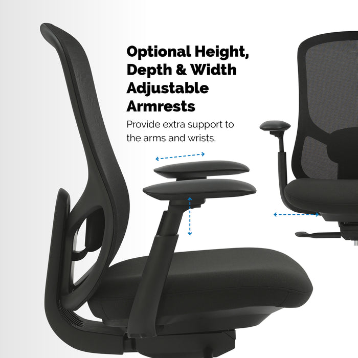Buro Quantum Black Upholstered Back Chair with Arms