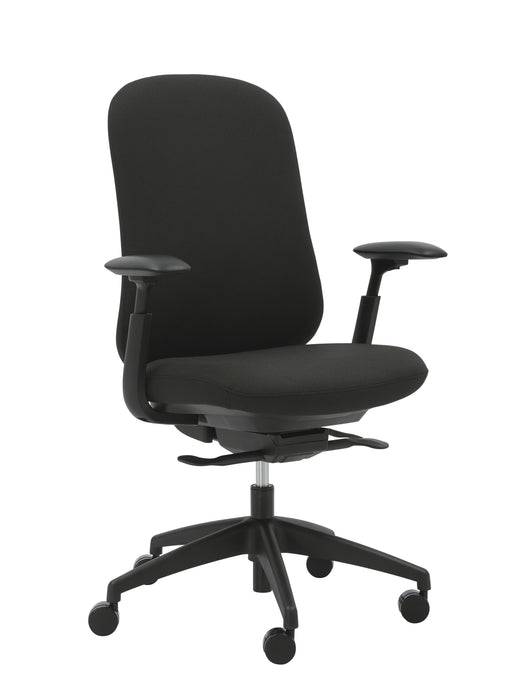 Buro Quantum Black Upholstered Back Chair with Arms