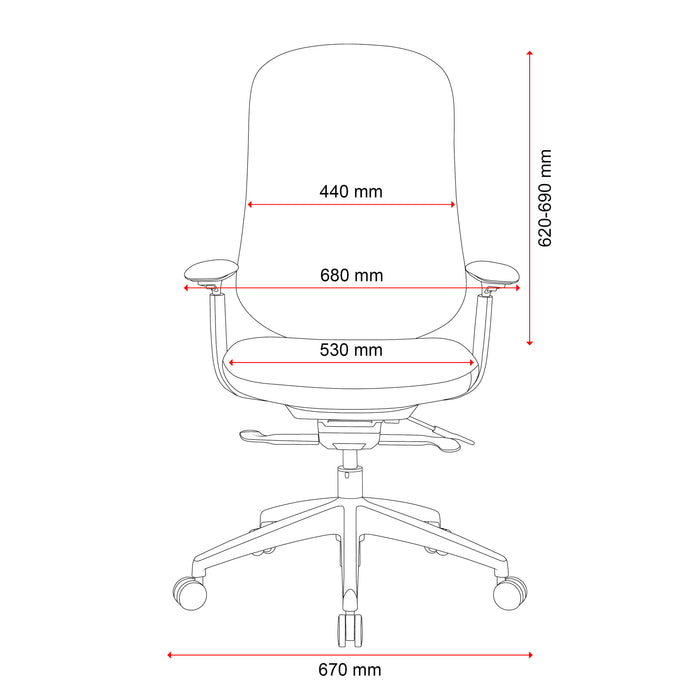 Buro Quantum Black Upholstered Back Chair with Arms