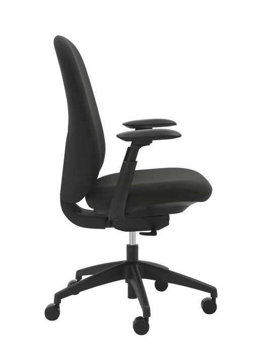 Buro Quantum Black Upholstered Back Chair with Arms