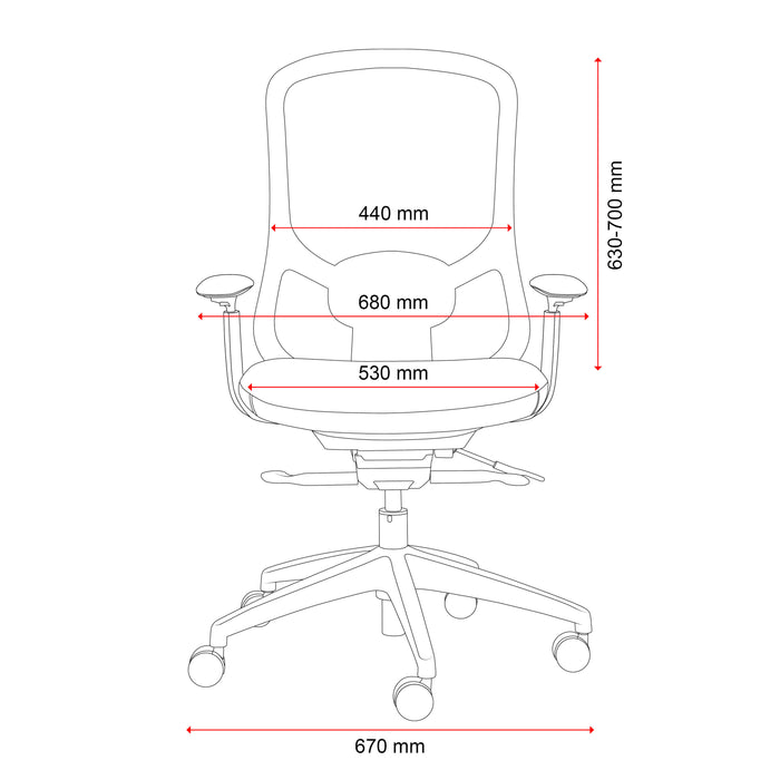 Buro Quantum Mesh Back Chair with Height Adjustable Arms
