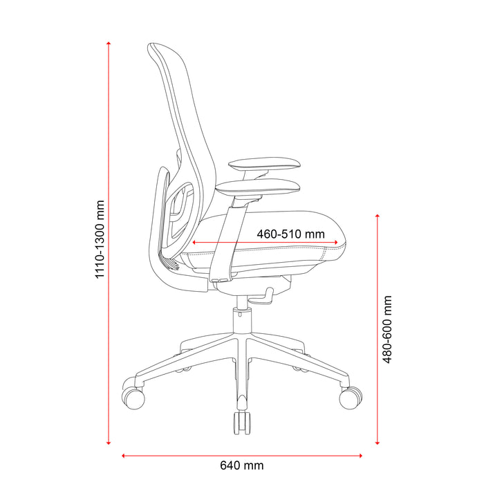 Buro Quantum Mesh Back Chair with Height Adjustable Arms