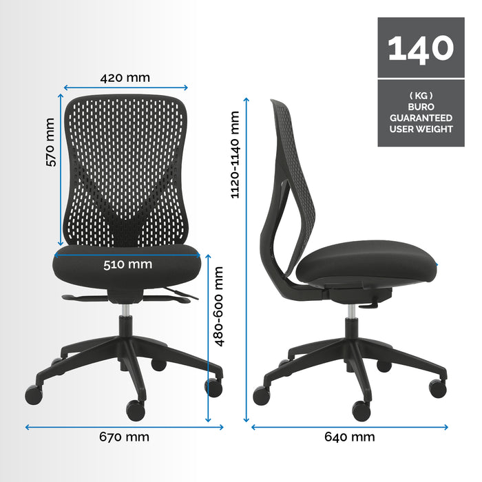 BURO Axon Mesh Back Chair with Height Adjustable Armrest