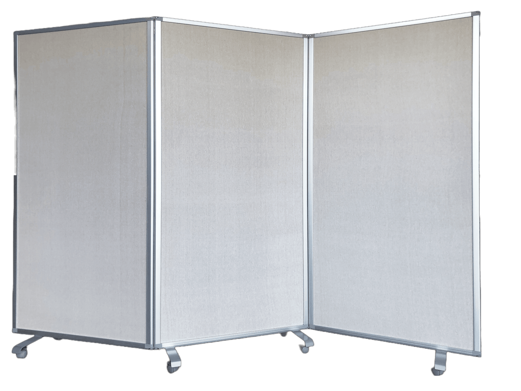 1800mm High x 900mm 3-leaf Foldable Mobile Screens Fawn Pinboard with ...
