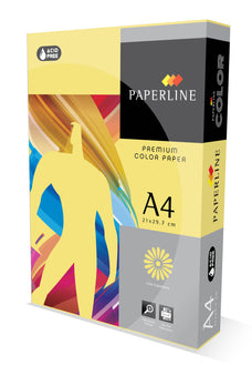 A4 Paperline Yellow Coloured Paper, 80gsm, 210mm x 297mm, 500 Sheets
