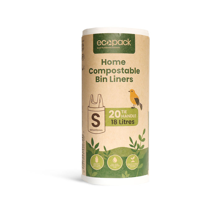 Compostable Bin Liners 18L Small, Natural, 30 Rolls x 20's (600 bags)