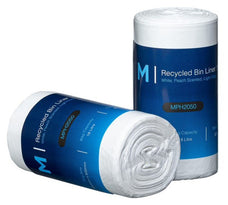 18L Waste Disposable Recycled Bin Liners, 450mm x 500mm x 15mu, Peach Scented, White x 1750 Pieces MPH2050