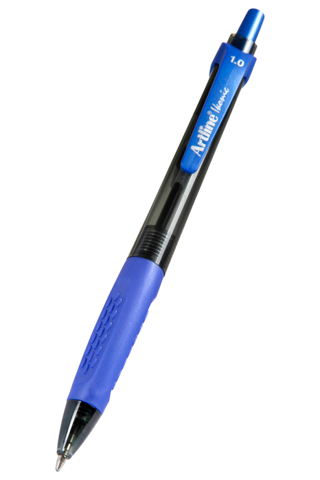Artline 8410 Retractable Grip Medium Ballpoint Pen Blue x 12's pack