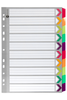 Marbig A4 Cardboard Indices/Divider, 10 Tabs, Fluoro