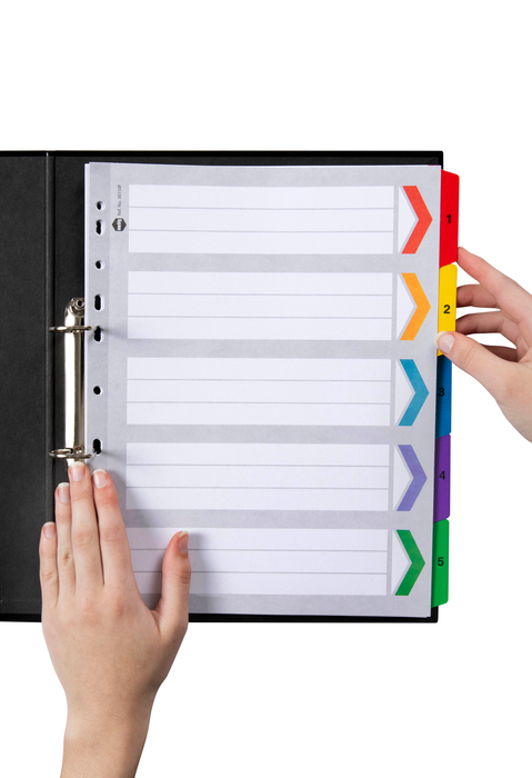 Marbig A4 Extra Wide Manilla Indices/Divider, 1-5 Tabs
