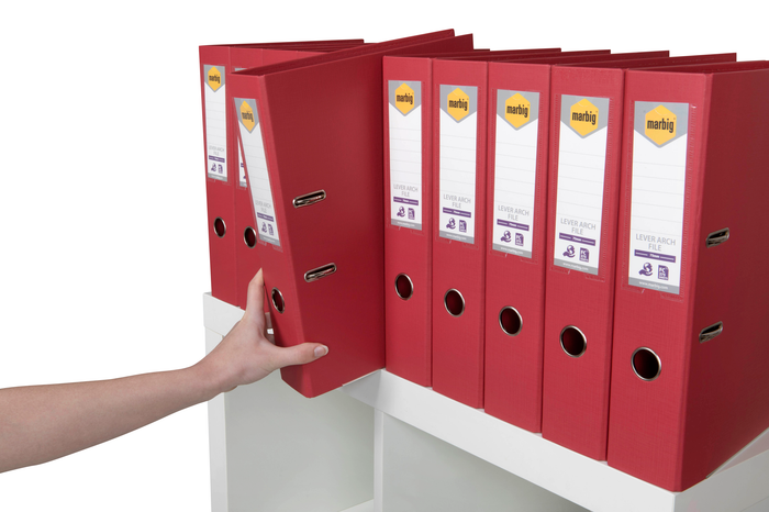 Marbig PE Lever Arch File, Foolscap, Deep Red