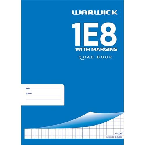1E8 Warwick Exercise Book - With Margin CX112613