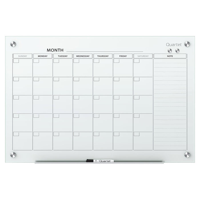 Quartet Infinity Glass Calendar Board 900mm x 600mm - White