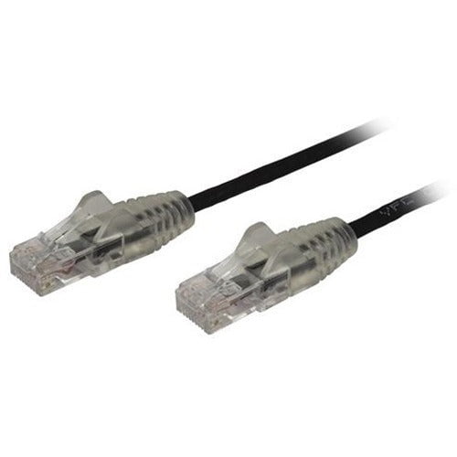 2.5 m CAT6 Cable - Slim CAT6 Patch Cord - Black - Snagless RJ45 Connectors - Gigabit Ethernet Cable - 28 AWG (N6PAT250CMBKS) IM4693168