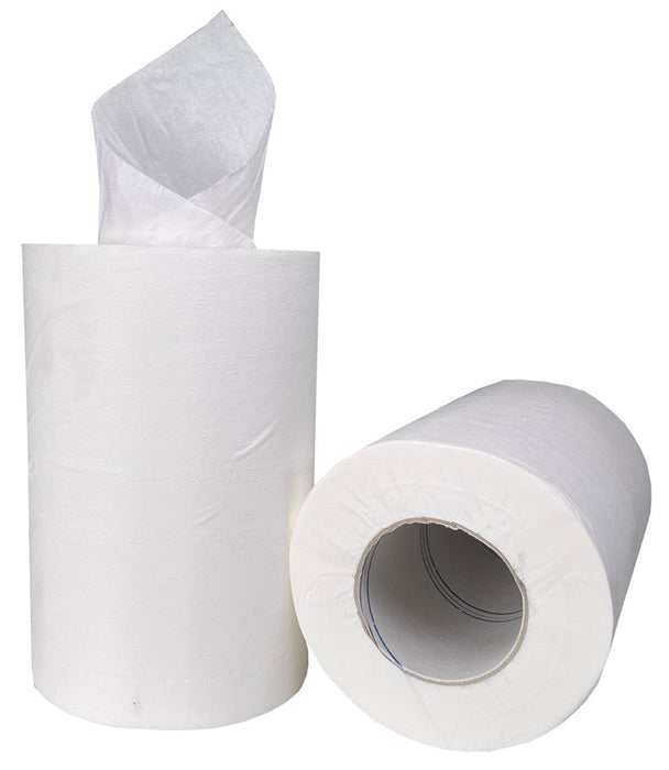 2 Ply Mini Centre Feed Perforated 40gsm Paper Towels FSC Mix, 210mm x 75mt - White x 12 Rolls MPH27040