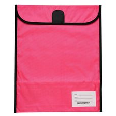 Warwick Homework Bag, XL, 450mm x 360mm,  Hook & Loop Closure, Fluoro Hot Pink