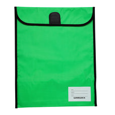 Warwick Homework Bag, XL, 450mm x 360mm,  Hook & Loop Closure, Fluoro Lime