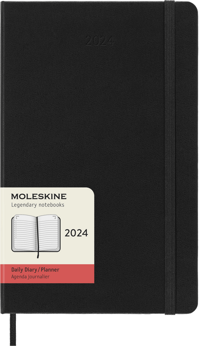 2024 Moleskine 130mm x 210mm Hard Cover 12 Months Diary, Black CXMDHB12DC3Y24