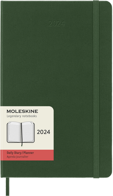 2024 Moleskine 130mm x 210mm Hard Cover 12 Months Diary, Myrtle Green CXMDHK1512DC3Y24
