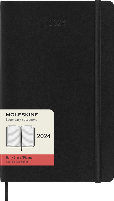 2024 Moleskine 130mm x 210mm Soft Cover 12 Months Diary, Black CXMDSB12DC3Y24