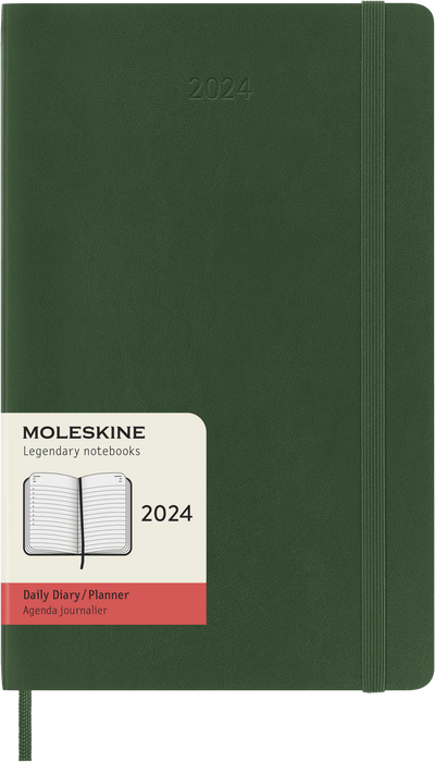 2024 Moleskine 130mm x 210mm Soft Cover 12 Months Diary, Myrtle Green CXMDSK1512DC3Y24