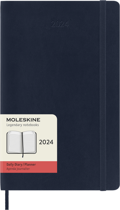2024 Moleskine 130mm x 210mm Soft Cover 12 Months Diary, Sapphire Blue CXMDSB2012DC3Y24