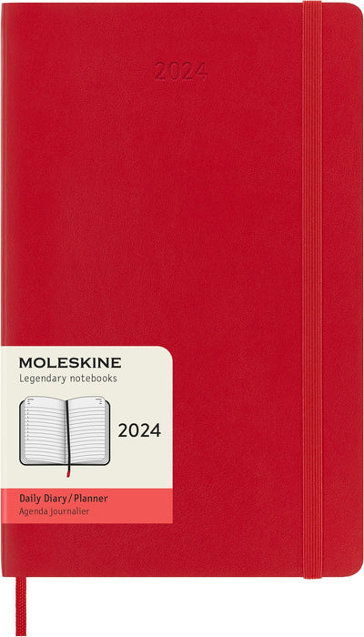 2024 Moleskine 130mm x 210mm Soft Cover 12 Months Diary, Scarlet Red CXMDSF212DC3Y24